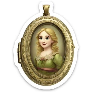 victorian locket sticker