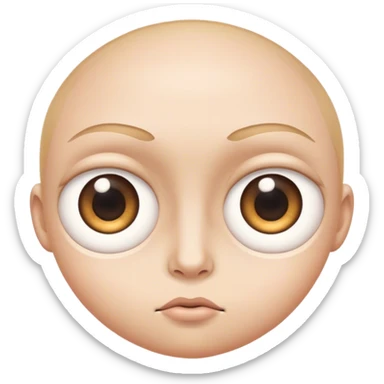 Two large, bulging eyes with a cartoonish look sticker