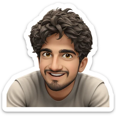 smiling boy with beard sticker