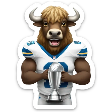 Buffalo lifting the Lombardi trophy sticker
