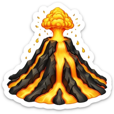 Volcano with gold lava sticker