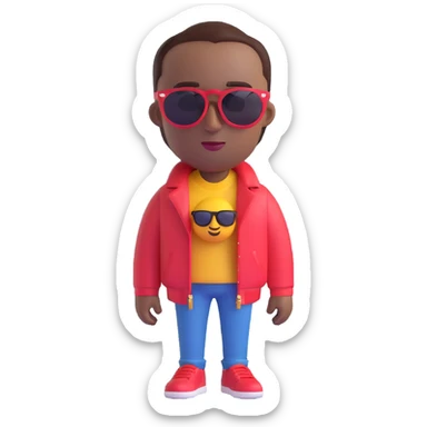 Diddy, the famous rapper and music producer, depicted in a fun and recognizable way, with sunglasses and stylish clothing, 3D emoji style sticker