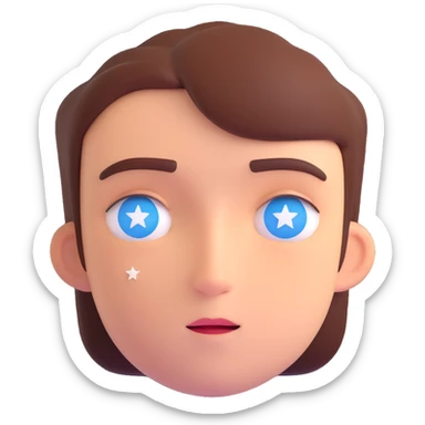 person with stars in their eyes sticker