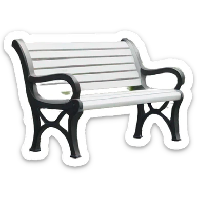 beautiful delicate white park bench sticker