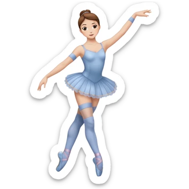Ballet dancer in over the knee socks and brown hair sticker