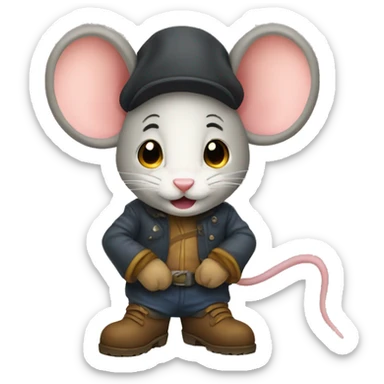 Mouse Boots Zylinder sticker