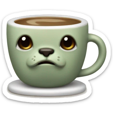 Grogu drinking coffee sticker