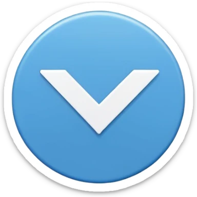 Simple blue circle check mark badge, minimal flat style, transparent bg --ar 1:1 sticker