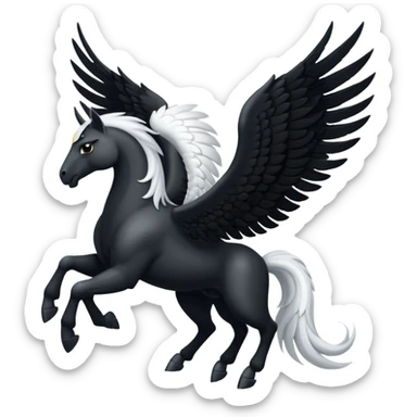A black Pegasus sticker