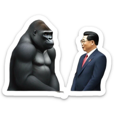 Gorilla meeting Kim yong un sticker