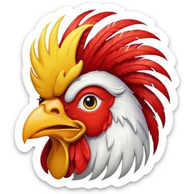 rooster with wigs sticker