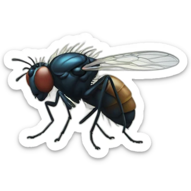 Fly hitting a man sticker