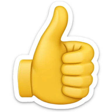 thumbs up's outline traced with an emoji thumbs up sticker