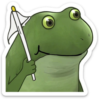 bufo white flag sticker