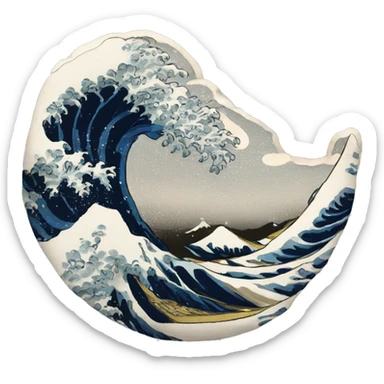 Hokusai sticker
