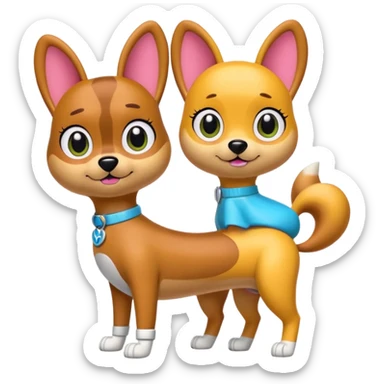 Catdog with the power puff girls  sticker