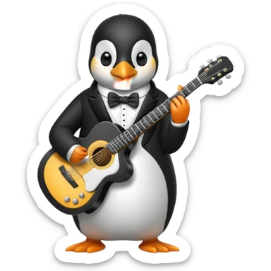 guitar hero penguin sticker