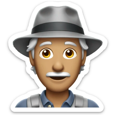 English Sahara man with grey hair and hat  sticker
