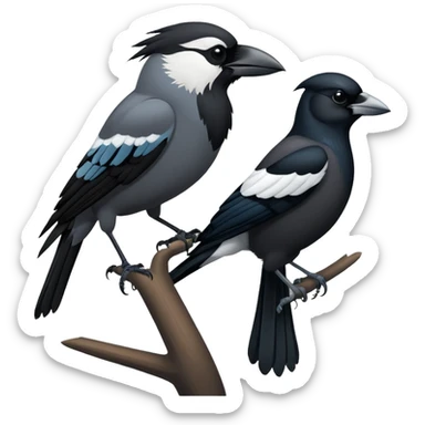 A jackdaw and a magpie sticker