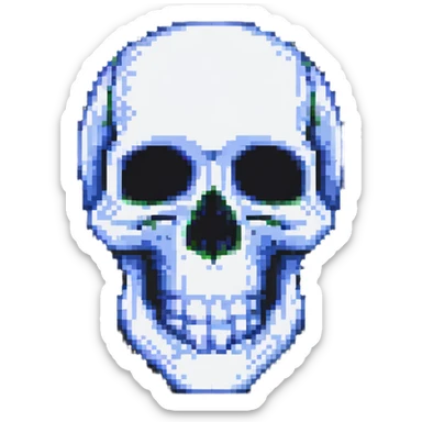 pixel art skull sticker