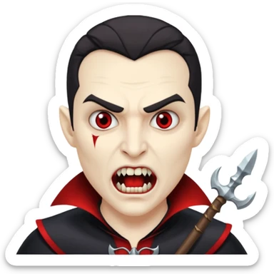 vampire guard with spear open mouth sticker