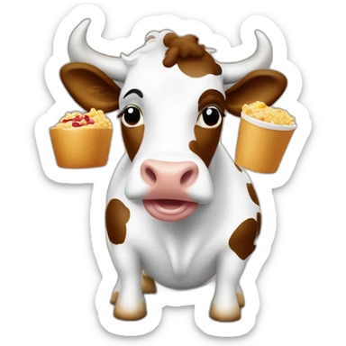 Chick-fil-A cow eating bojangles sticker