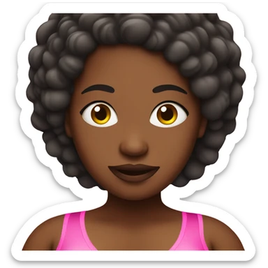 Fat black lady in pink bikini  sticker