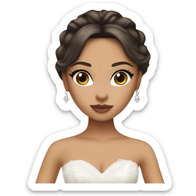 Bratz, bride, brunette hair, olive skin, hazel almond cat eyes sticker