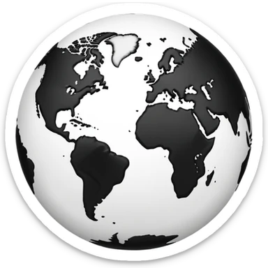 simple black lineart earth 2d sticker