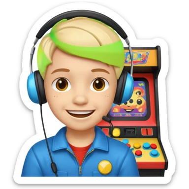 Retro Arcade Kid sticker