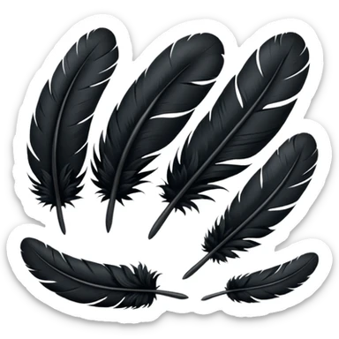 bundle of black feathers sticker