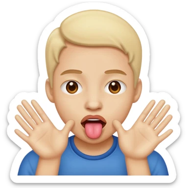 tongue out noth hands visible sticker