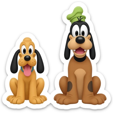 Pluto Dog & Goofy Dog sticker