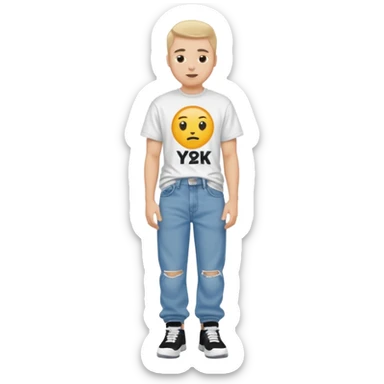 a white guy with a Y2K drip style  sticker
