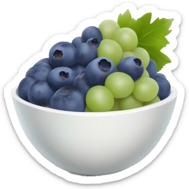 yoghurt bowl with grapes and blueberries sticker