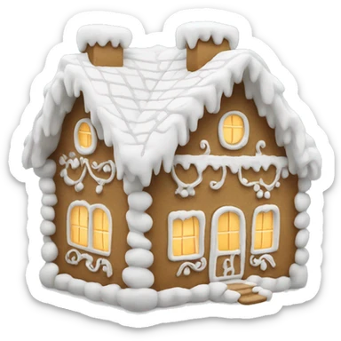 Cosy white gingerbread house  sticker