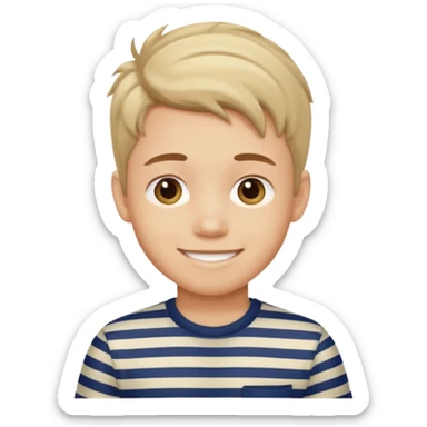 stripped shirt wearing Cute boy nice hair style. sticker