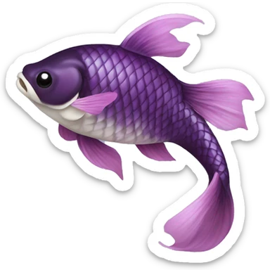 Dark plum purple koi fish sticker