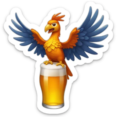 Fenix qui boit une bière  sticker