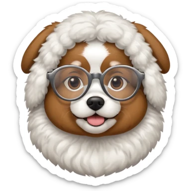 dog wearing grany sticker