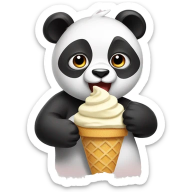 Panda eating ice cream sticker