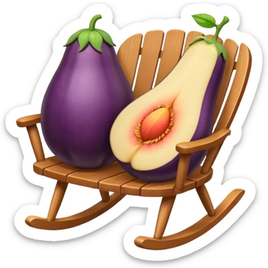 Eggplant and peach rocking on chair  sticker