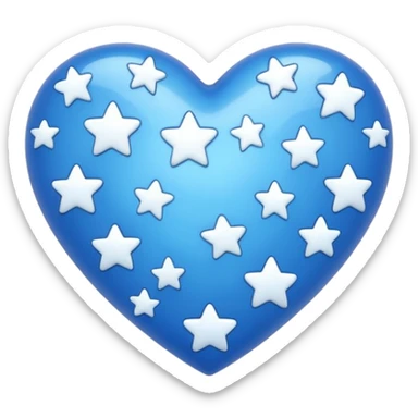 can you generate a blue heart with stars sticker