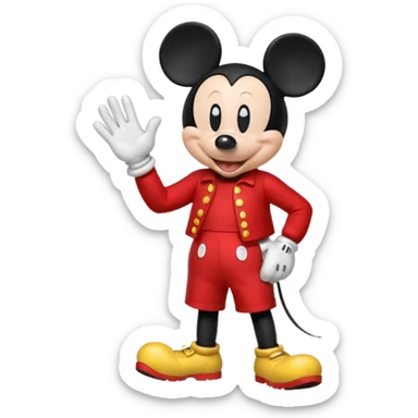 Mickey saludando con mano arriba  sticker