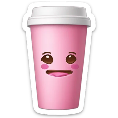 pink hot chocolate take away cup sticker