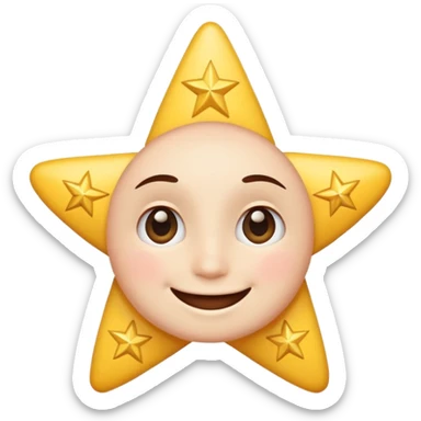 fun emoji based on 'Novato', star or spark to represent new beginnings, smiling face to make it inviting sticker