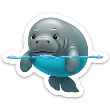 Manatee pooping sticker
