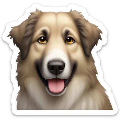 Caucasian Shepherd Dog smiling with tongue out sticker