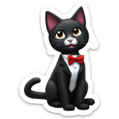 Gato tuxedo disfrazad de vampiro hembra adorab sticker