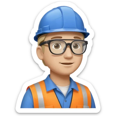 engineer, side view in a hard hat  sticker